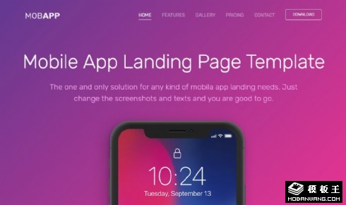 手机APP展示说明响应式网页模板